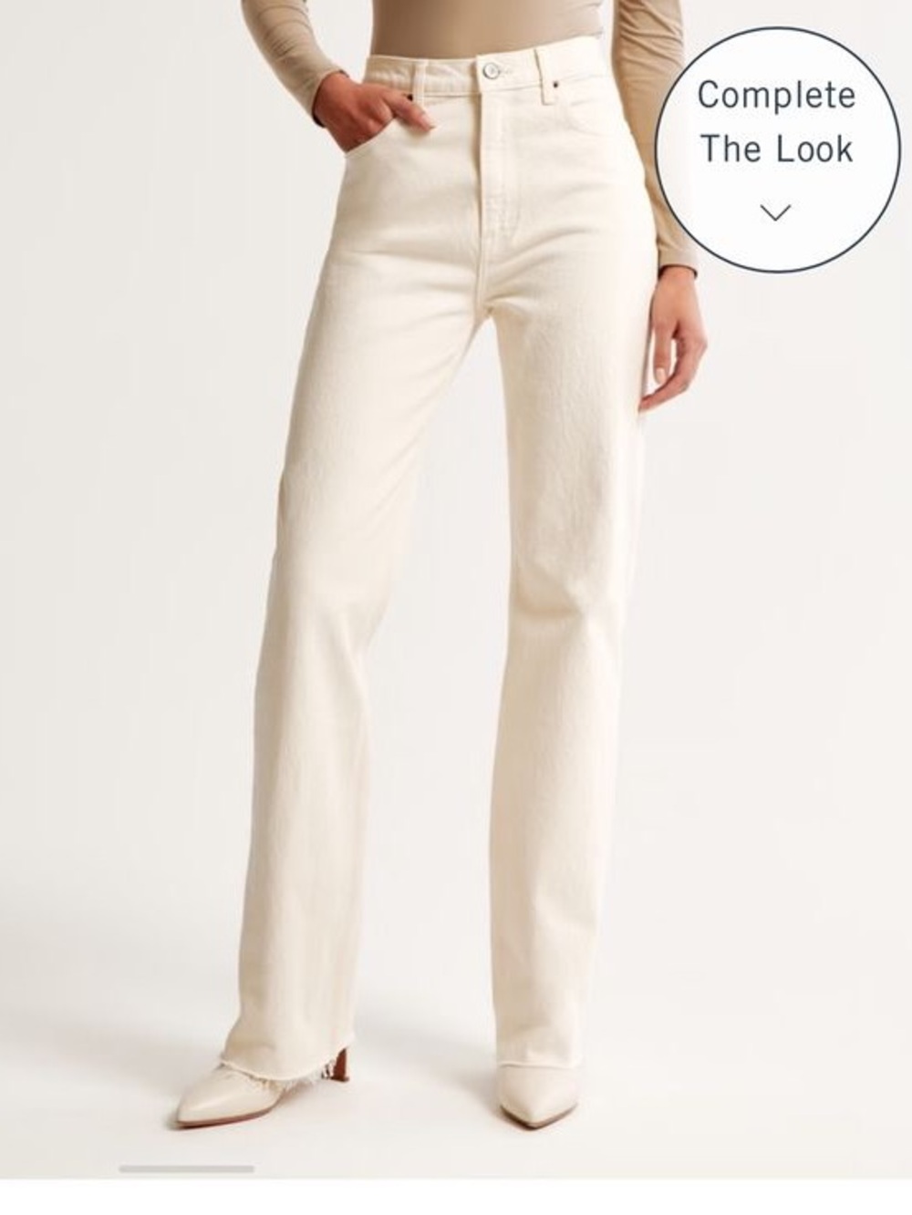 Abercrombie The ‘70s Vintage Flare Ultra High Rise Jeans 28 Long Tall Cream